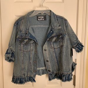 Wren + Glory hand painted denim jacket